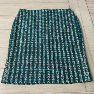 J. Crew No. 2 Pencil Skirt in Metallic Emerald Green (Part of a Set)